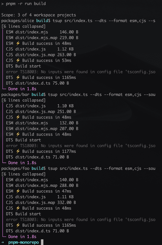 pnpm -r run build