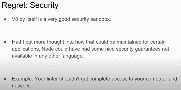 v8 security in ry's talk